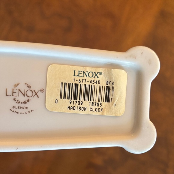 Lenox Madison Porcelain Mantel Clock with Gold Trim and Black Floral Design - Picture 9 of 11